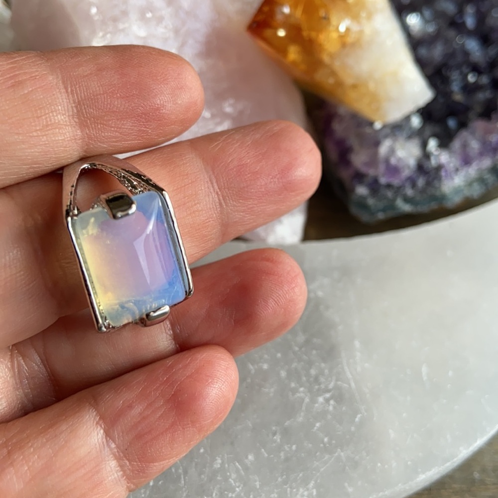 Silver Opalite Boho Ring - image 2